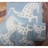PACK 4 PEGATINAS VINILO CABALLO SORIA BLANCO SURTIDAS