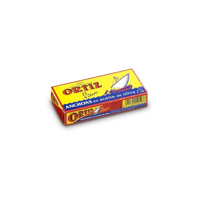 Anchoas en aceite de oliva Ortiz. Lata 50 gr