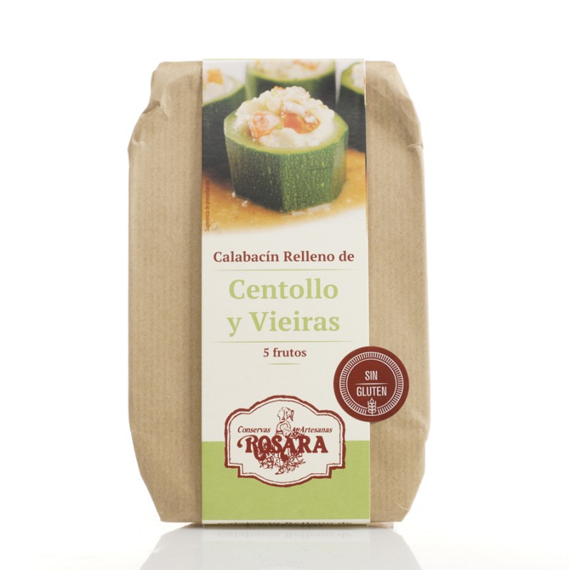Calabacín relleno de centollo y vieiras (5 frutos)