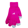 Guantes de lana liso Caballito Rosa