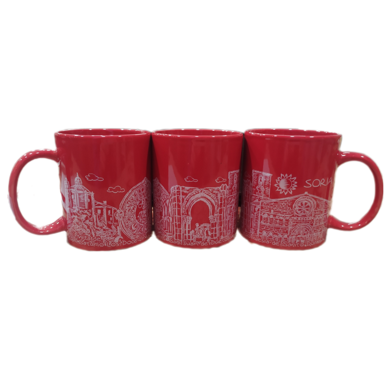 Taza monumentos de Soria plumilla rojo