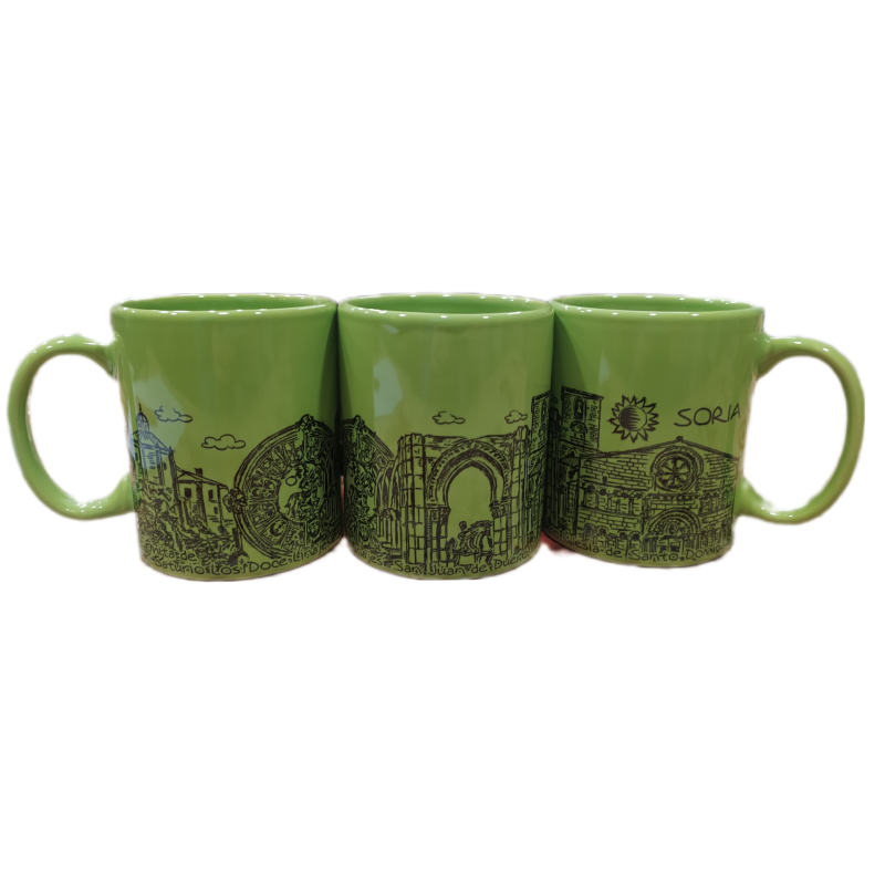 Taza monumentos de Soria  verde