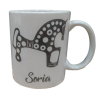 Taza Caballo y letras de Soria blanco