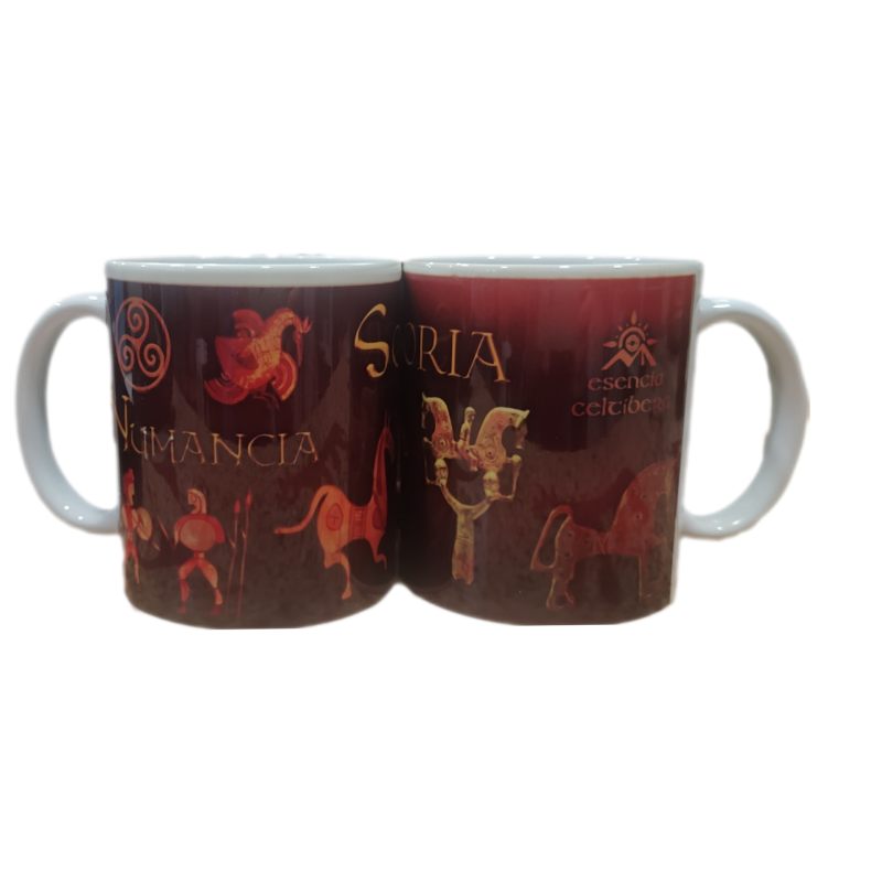 Taza motivos celtíberos de Soria granate Taza motivos celtíberos de Soria granate