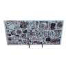 Placa pizarra motivos de Soria + soporte blanco