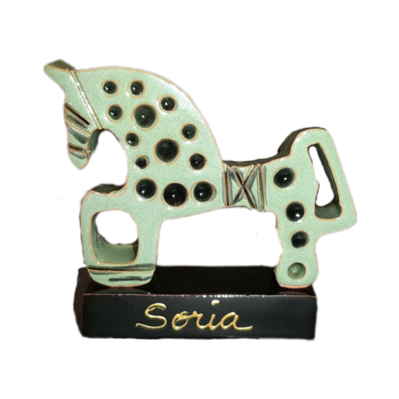Figura Caballo de Soria peana verde