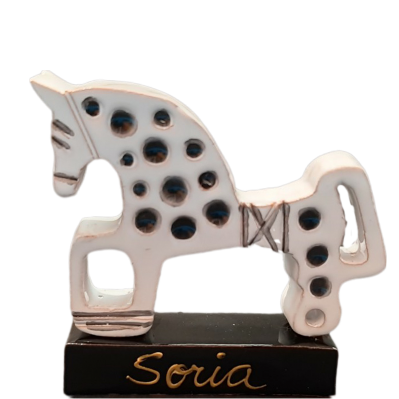 Figura Caballo de Soria peana blanco