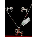 Conjunto pendientes y colgante caballo