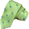CORBATA DE SEDA PISTACHO CON CABALLITO SORIA BORDADO