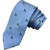 CORBATA DE SEDA CELESTE CON CABALLITO SORIA BORDADO