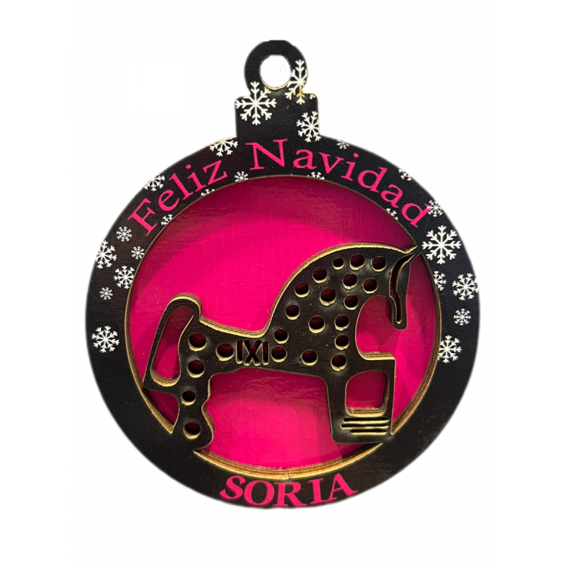 Bola de navidad con fondo rosa