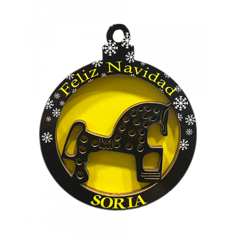 Bola de Navidad Caballo fondo amarillo