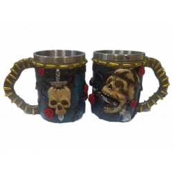 Taza rosas calavera
