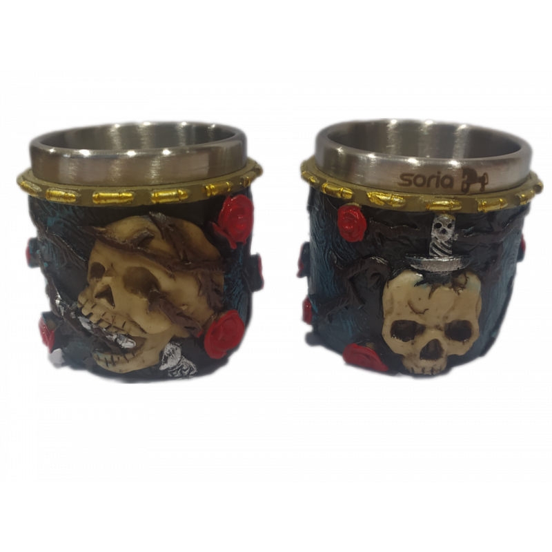 Chupito rosas calavera