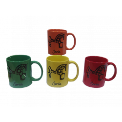Taza Caballo y letras de Soria en Negro