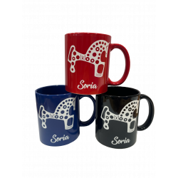 Taza Caballo y letras de Soria en Blanco