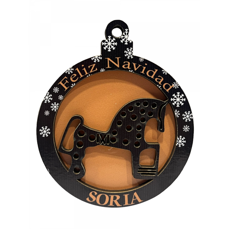 Bola de Navidad Caballo fondo salmón