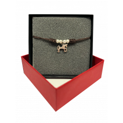 Pulsera Plata Macramé Bolitas