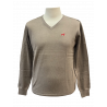 Jersey de pico bordado Beige