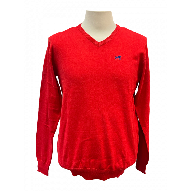 Jersey de pico bordado Rojo