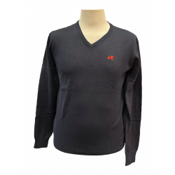 Jersey de pico bordado Azul Marino