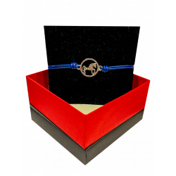 Pulsera Plata y cuero caballito con círculo
