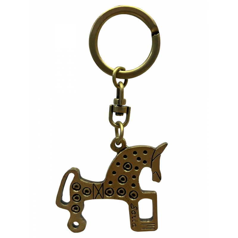Llavero caballo dorado