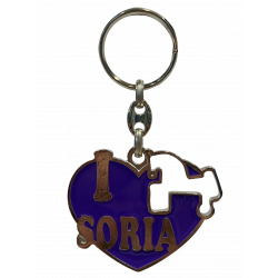 Llavero Corazón Esmalte Morado
