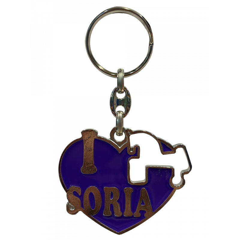 Llavero Corazón Esmalte Morado