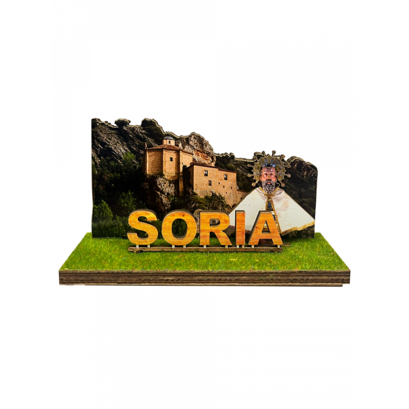 Peana Ermita de San Saturio + letras Soria