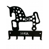 Cuelga Llaves Caballo Forja Negro