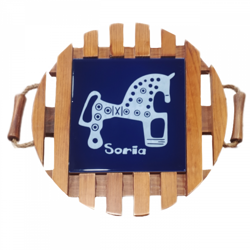 Salvamantel Caballo de Soria + letras azul