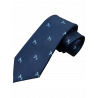 CORBATA DE SEDA AZUL MARINO CON CABALLITO SORIA BORDADO
