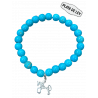 Pulsera Piedra Natural Turquesa + Caballo Soria Plata