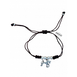 Pulsera Plata Macramé Bolitas