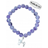 Pulsera Piedra Natural Amatista + Caballo Soria Plata