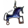 Colgante Plata Caballo Pigmentos Morados