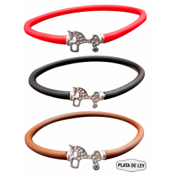Pulsera de Plata y Caucho