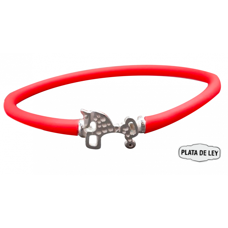 Pulsera de Plata y Caucho