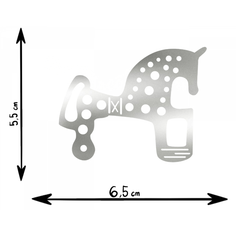 Pegatina Vinilo Caballo Soria PLATEADO  5,5 X 6,5CM