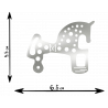 Pegatina Vinilo Caballo Soria PLATEADO  5,5 X 6,5CM