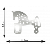 Pegatina Vinilo Caballo Soria PLATEADO   5,5 X 6,5CM
