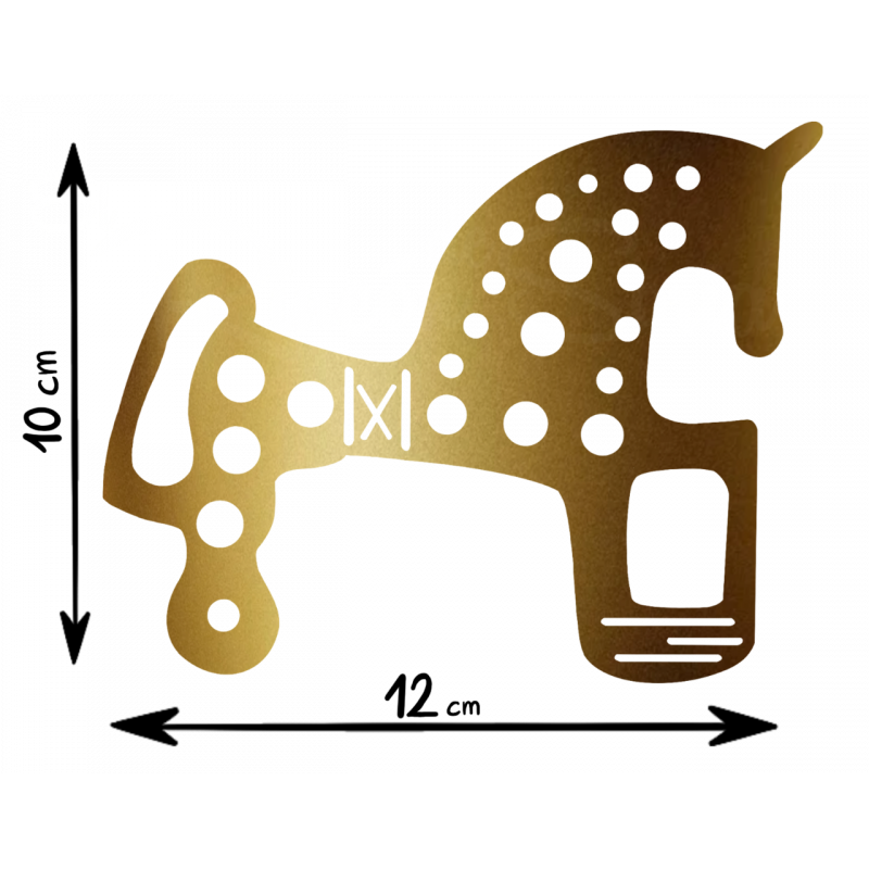 PEGATINA VINILO CABALLO SORIA  DORADO 12  X 10 CM