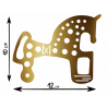 PEGATINA VINILO CABALLO SORIA  DORADO 12  X 10 CM