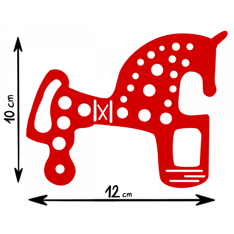 PEGATINA VINILO CABALLO SORIA ROJO 12 X 10CM
