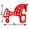 PEGATINA VINILO CABALLO SORIA ROJO 12 X 10CM
