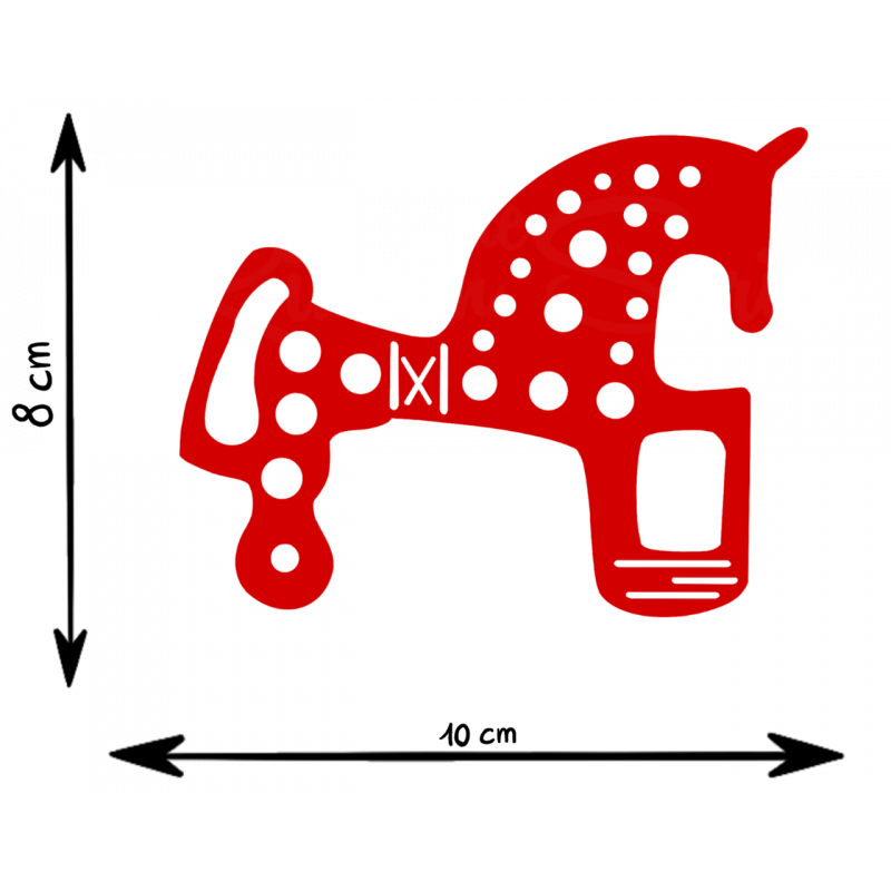 PEGATINA VINILO CABALLO SORIA  ROJO 10 X 8 CM