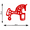 PEGATINA VINILO CABALLO SORIA  ROJO 10 X 8 CM