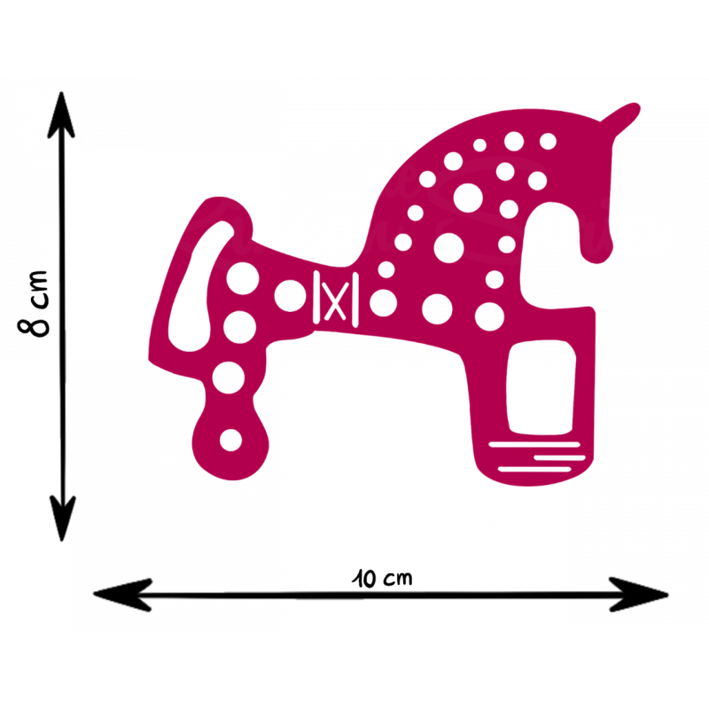 PEGATINA VINILO CABALLO SORIA ROSA 10 X 8 CM