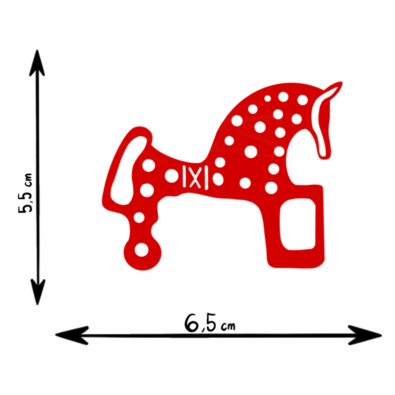 PEGATINA VINILO CABALLO SORIA  ROJO 6,5 X 5,5 CM